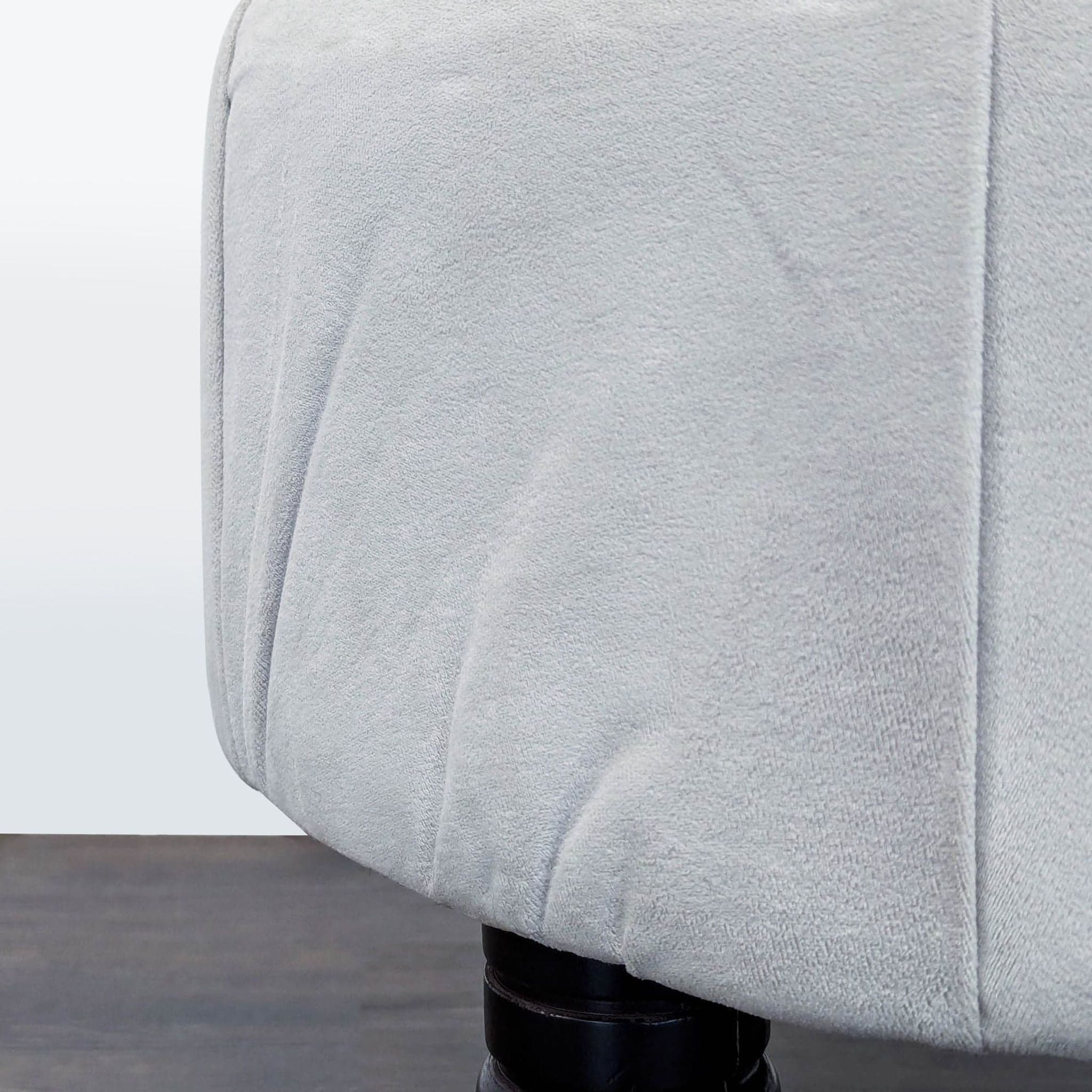 Skyline Imports Button Tufted Ottoman on Turned Legs - Thumbnail 3