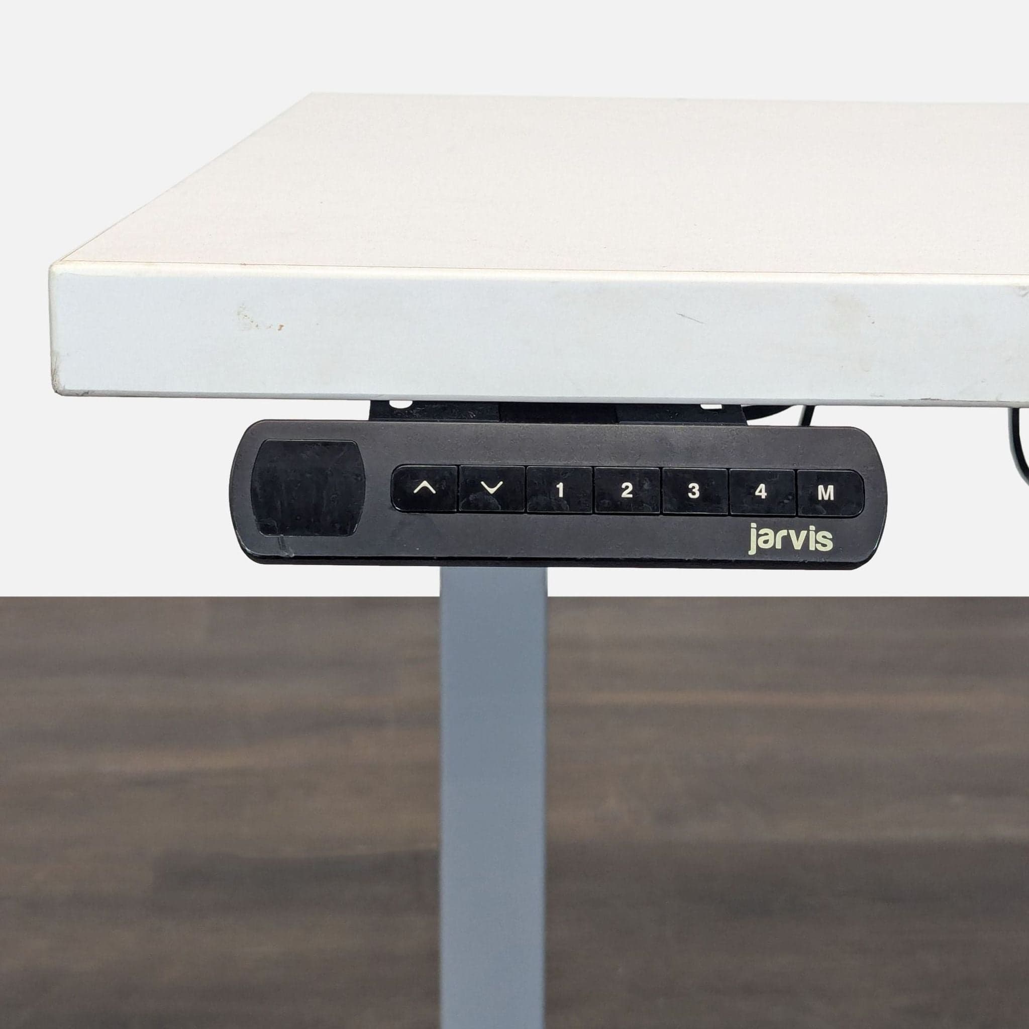 Jarvis Electric Adjustable Standing Desk - White Top, Programmable Height Settings - Thumbnail 2