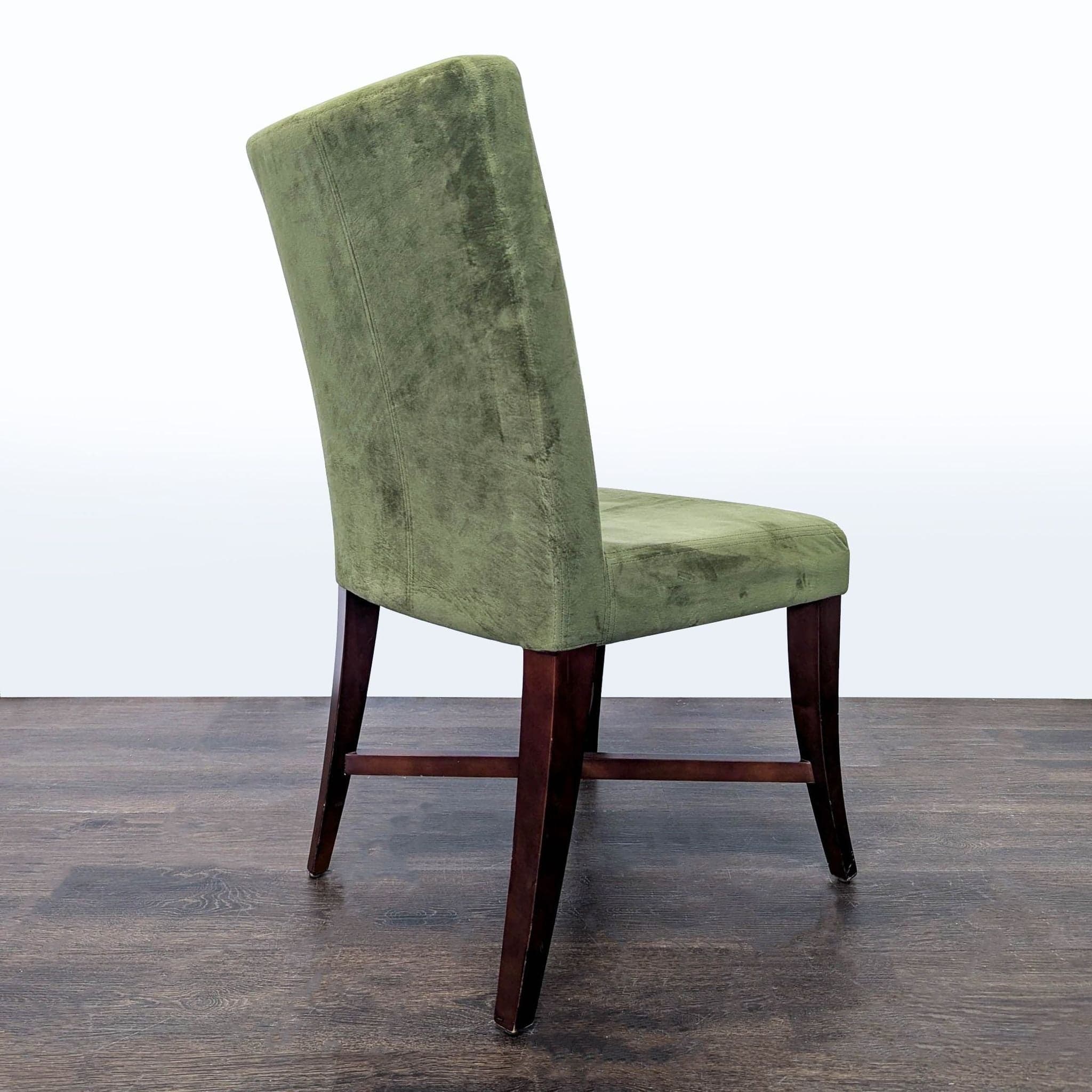 Set of Six Upholstered Dining Chairs With Wood Legs - Thumbnail 5