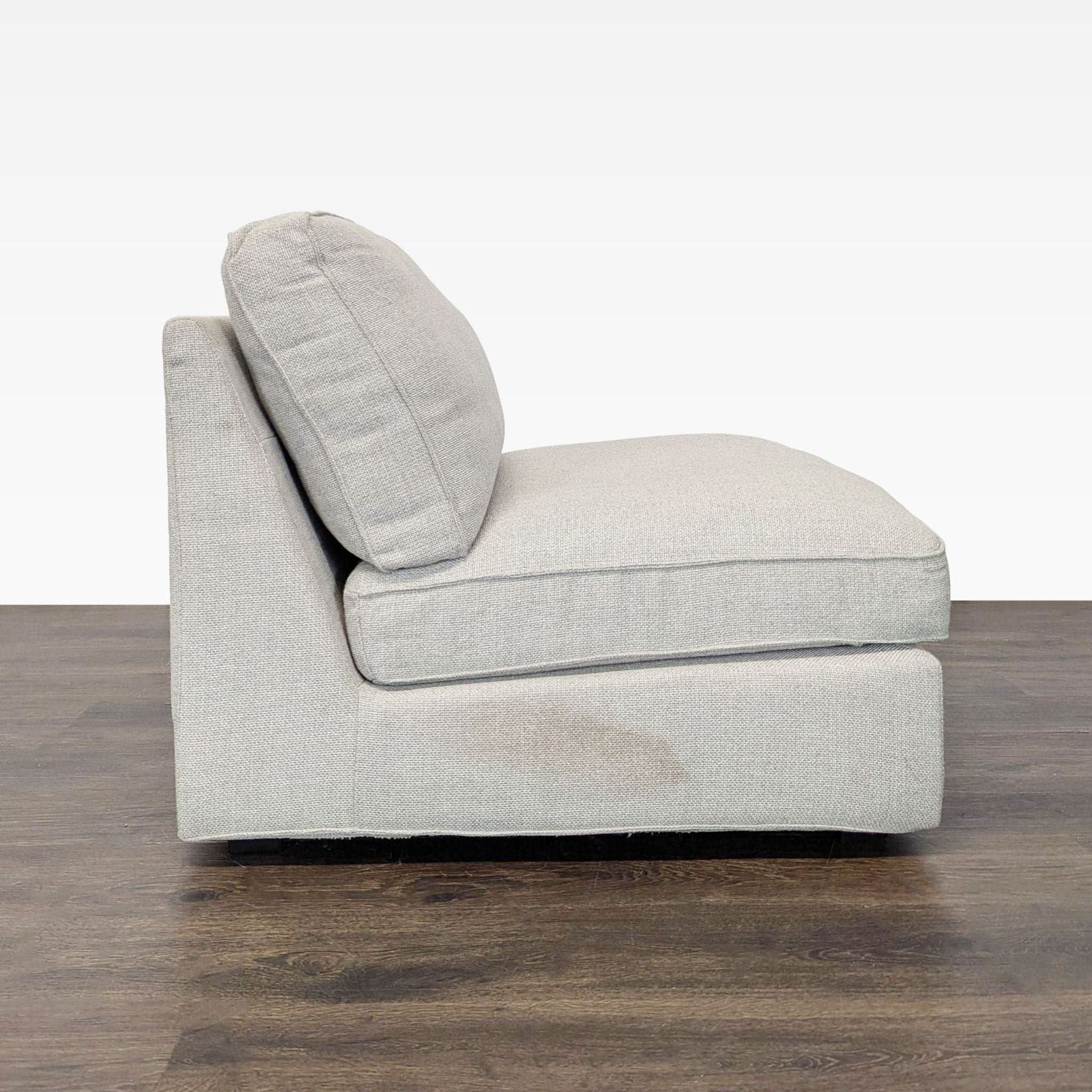 Modern Armless Lounge Chair with Plush Cushions - Thumbnail 3