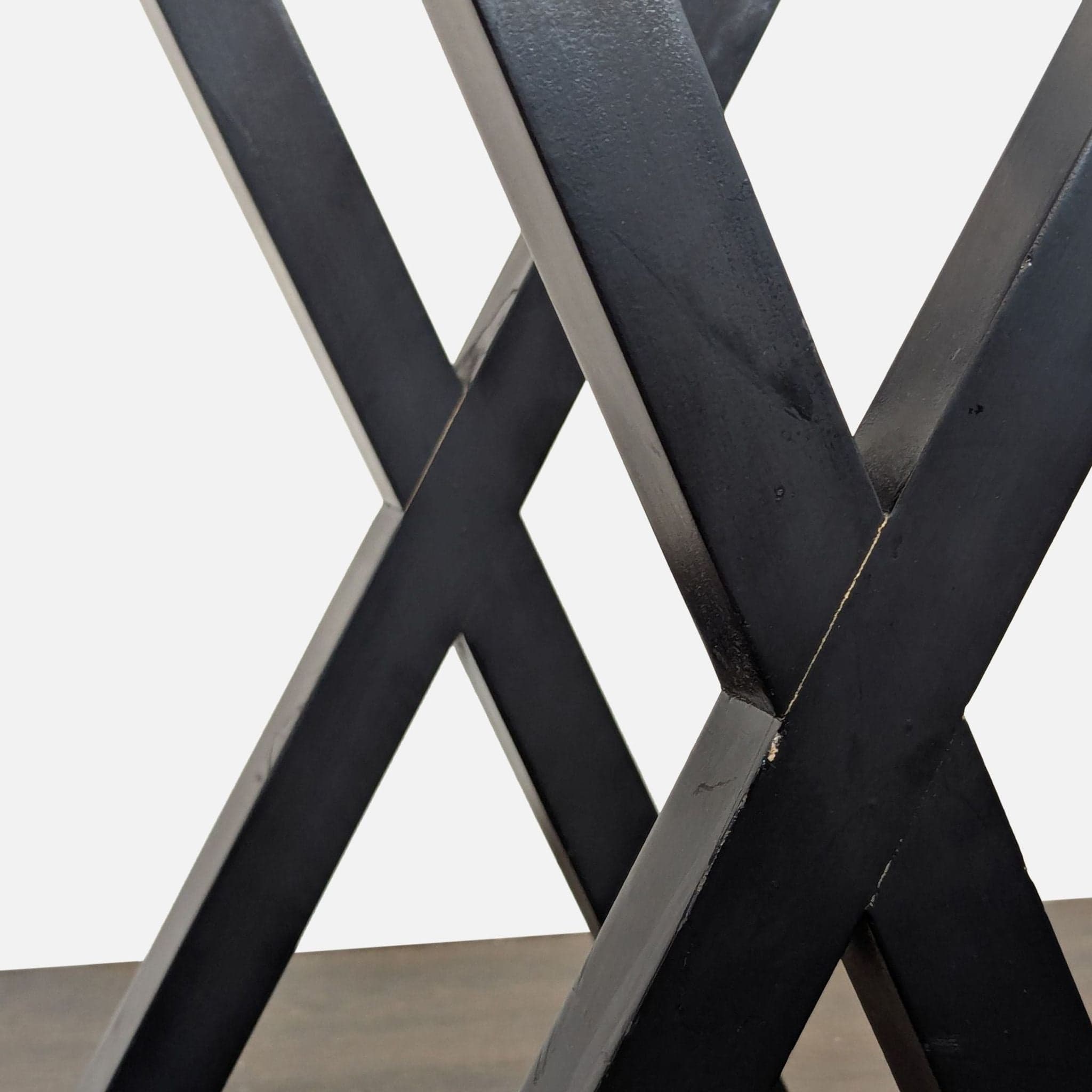 Glass Top Wood X Base Accent Table - Thumbnail 6