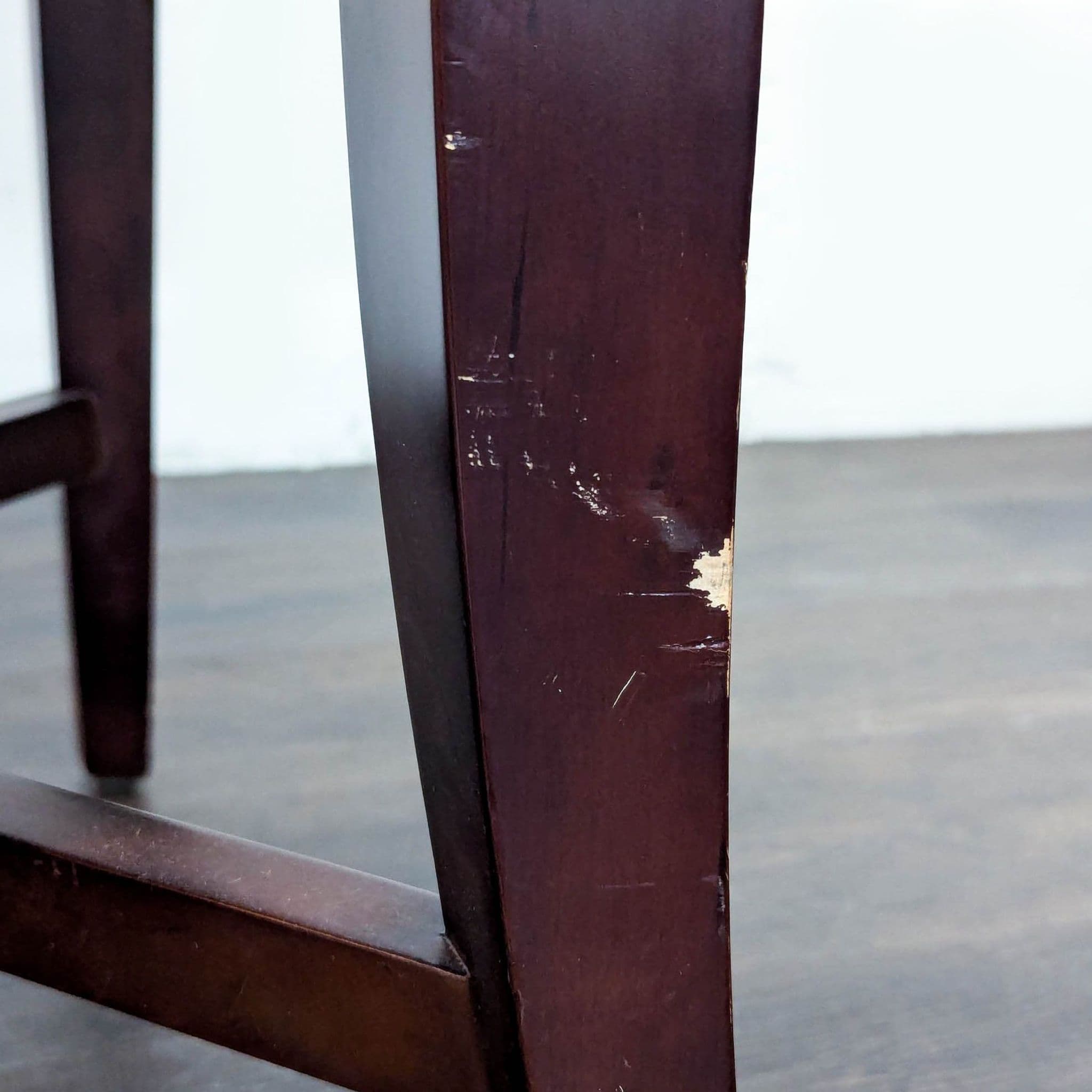 Set of Six Upholstered Dining Chairs With Wood Legs - Thumbnail 8