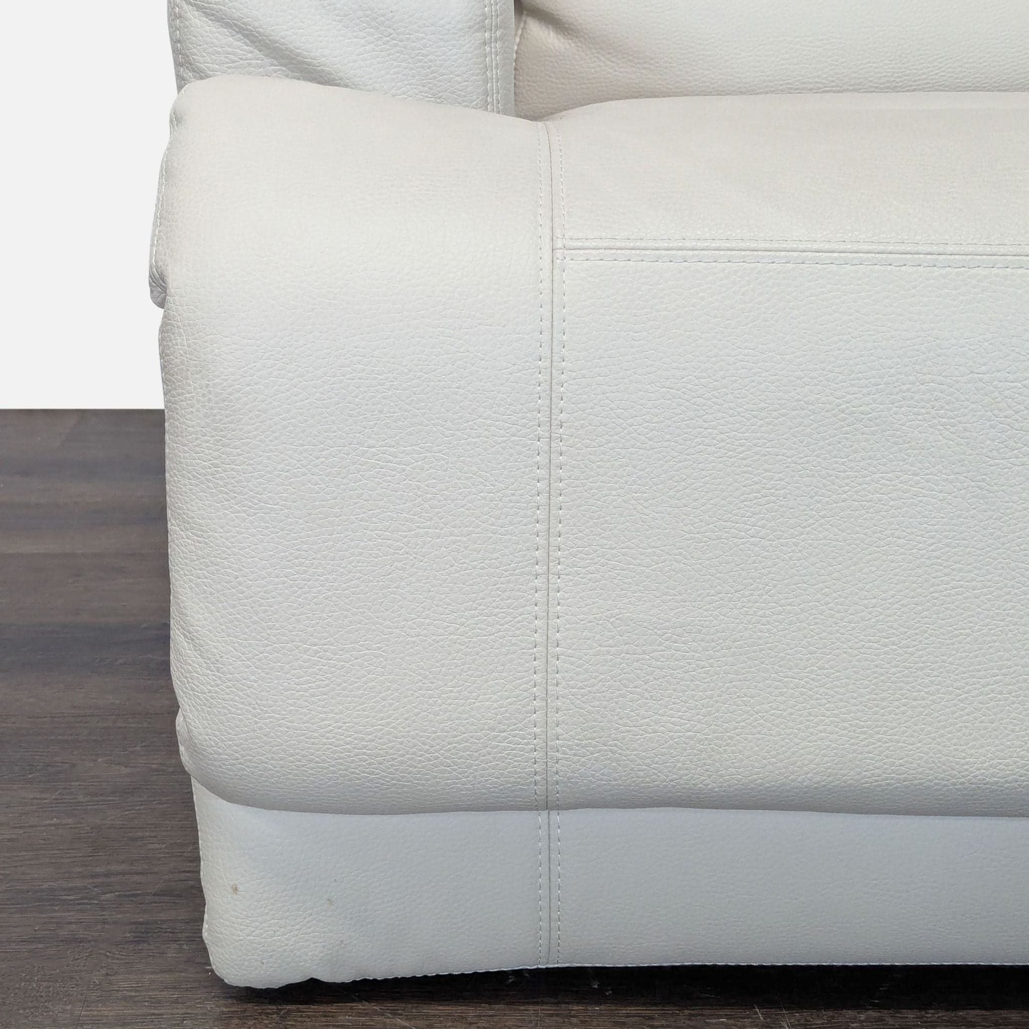 Ikea VÄNNÄS Beige Leather Lounge Recliner Chair - Thumbnail 3