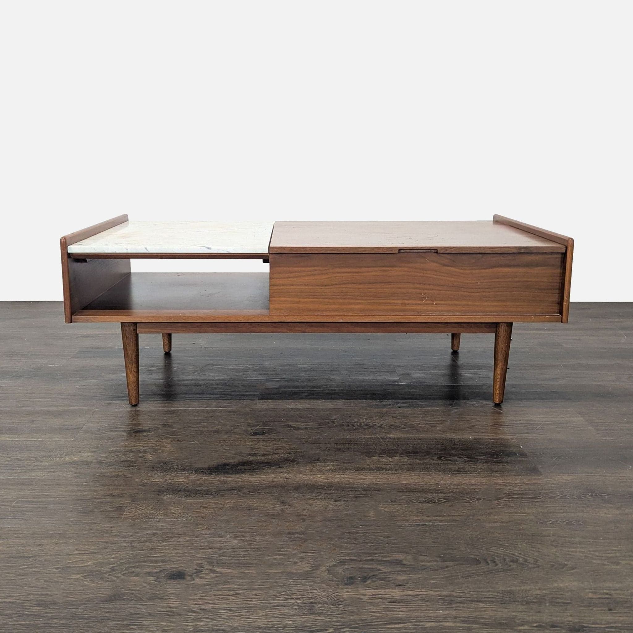 West Elm Marble & Wood Pop-UP Coffee Table - Thumbnail 9