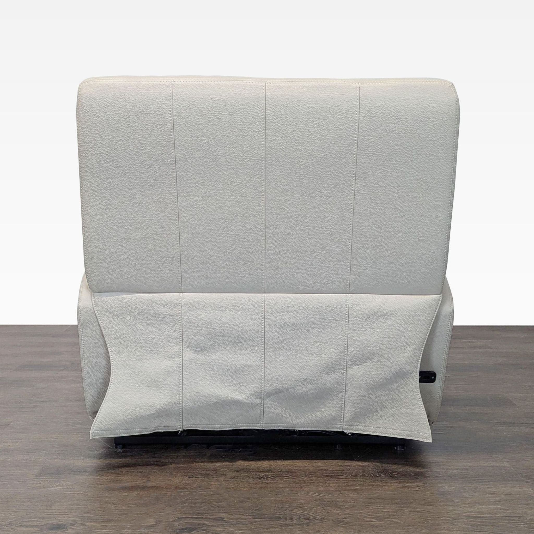 Ikea VÄNNÄS Beige Leather Lounge Recliner Chair - Thumbnail 7