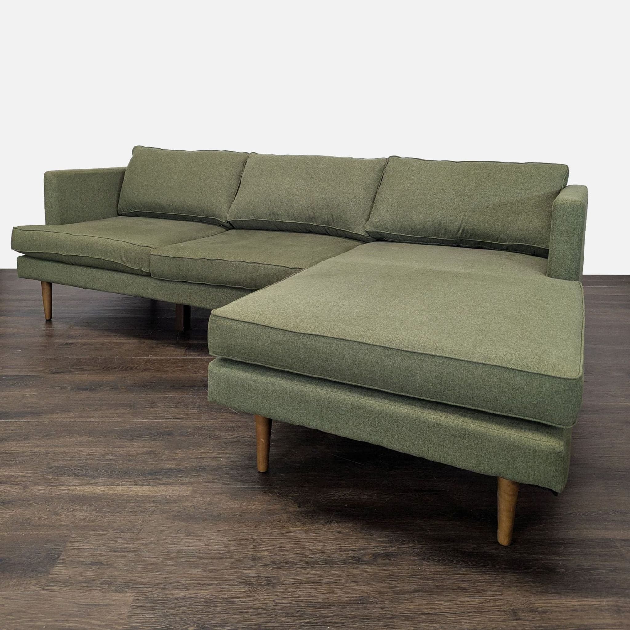 Joybird Preston Green Sectional Sofa with Chaise - Modern Design - Thumbnail 2