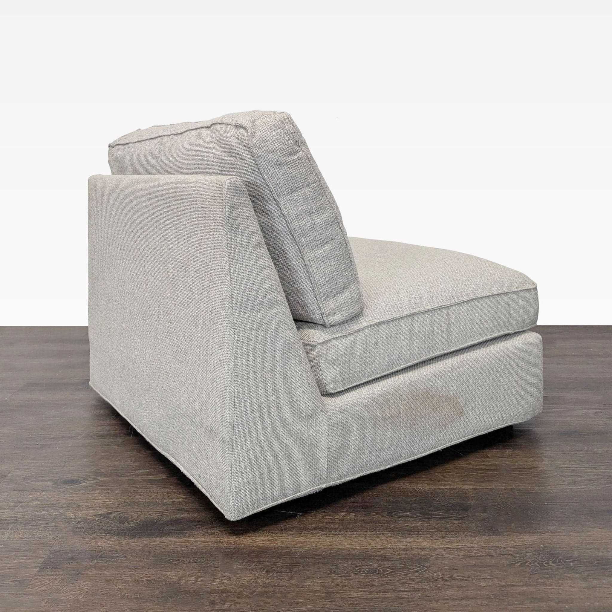 Modern Armless Lounge Chair with Plush Cushions - Thumbnail 9