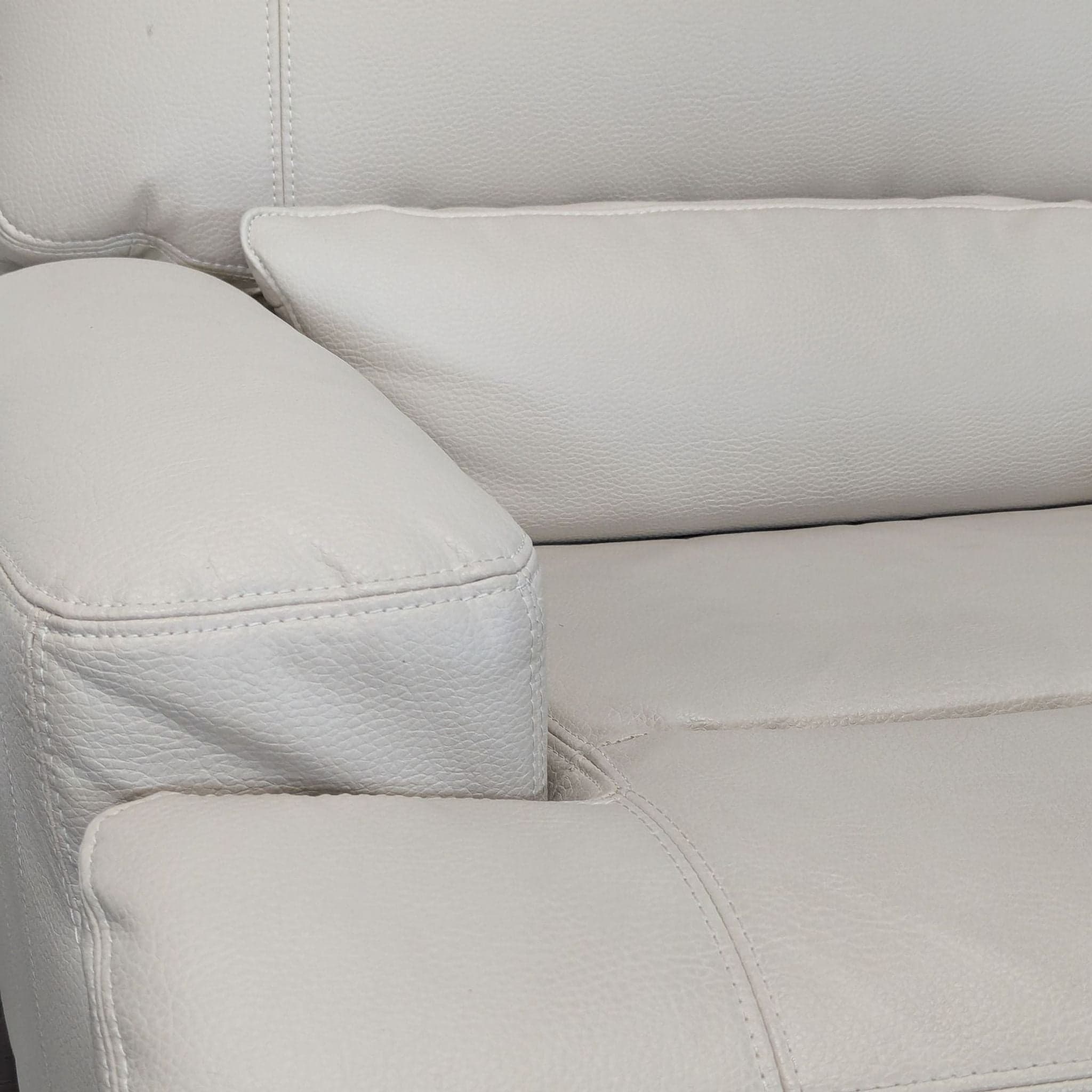 Ikea VÄNNÄS Beige Leather Lounge Recliner Chair - Thumbnail 4