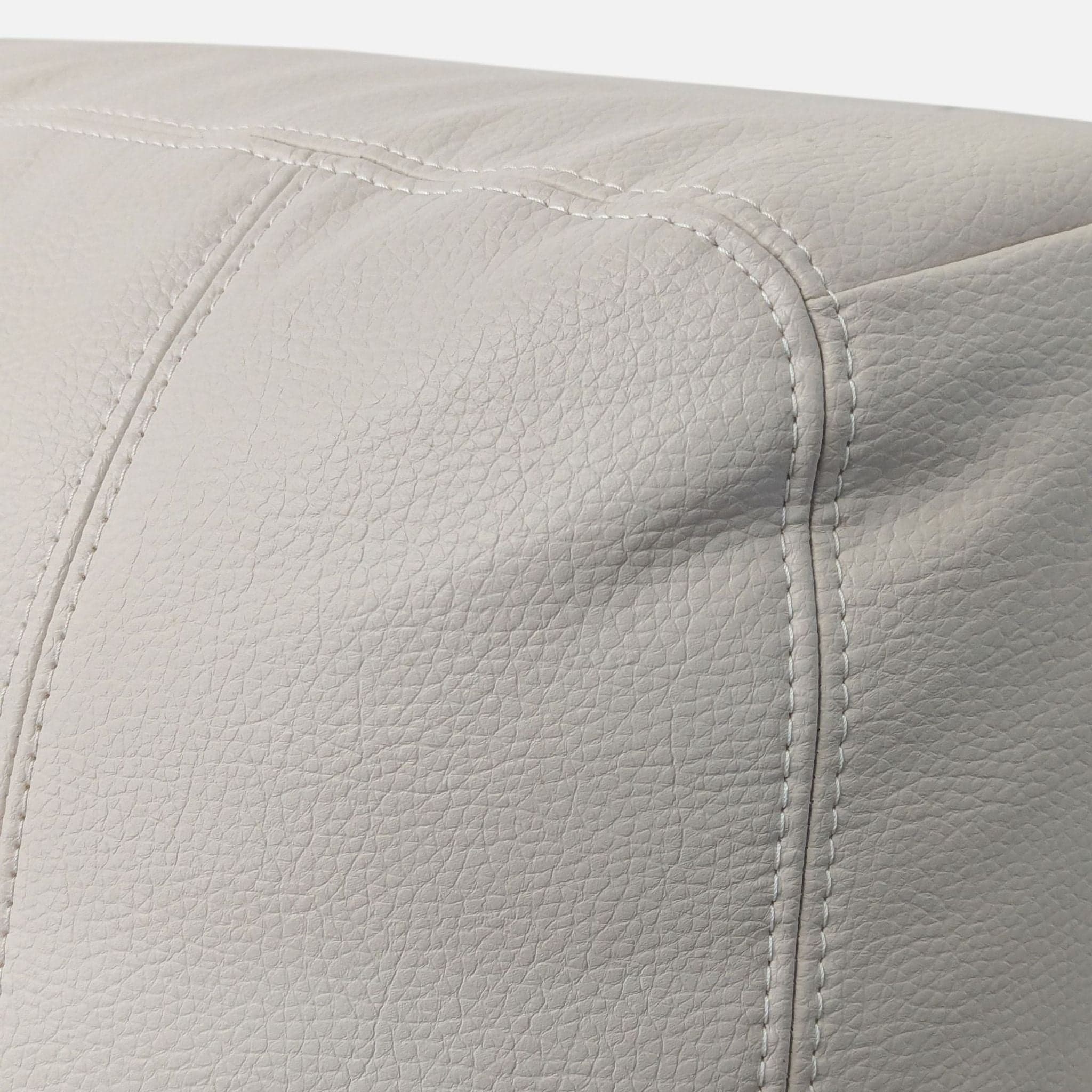Ikea VÄNNÄS Beige Leather Lounge Recliner Chair - Thumbnail 5