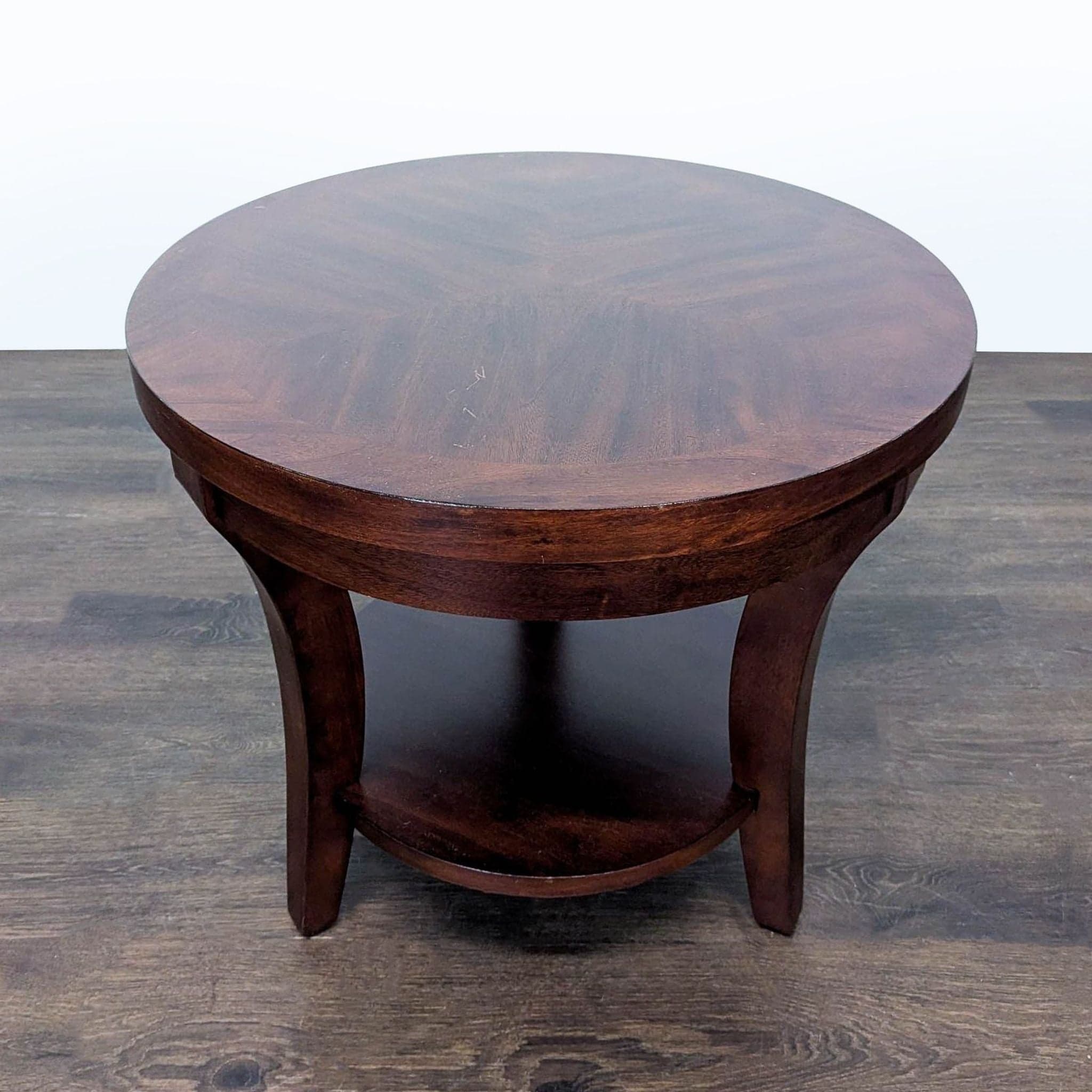Three Leg Wood End Table with Shelf - Thumbnail 3
