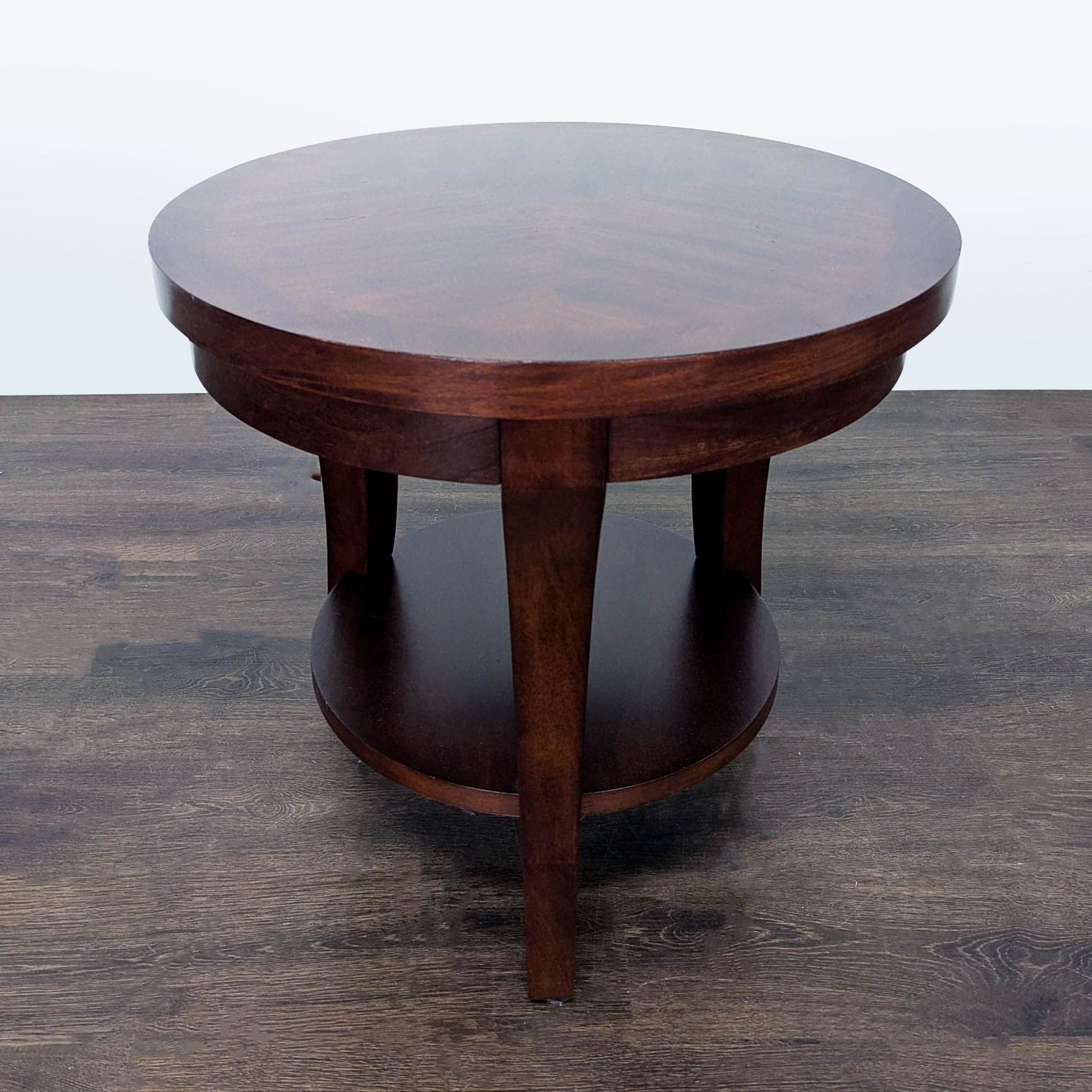 Three Leg Wood End Table with Shelf - Thumbnail 4