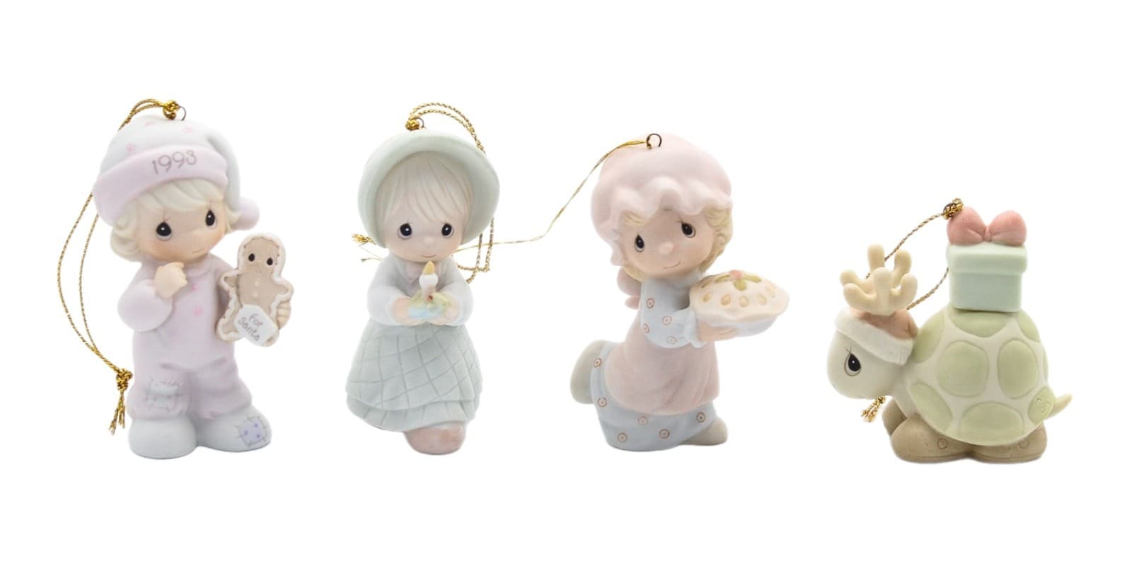 Precious Moments Wishing You the Sweetest Christmas Porcelain Figurines Lot of 4