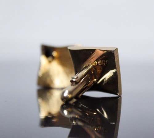 Vintage SWANK Designer Gold Tone Black Onyx Insert Men's Fashion Cufflinks - Thumbnail 6