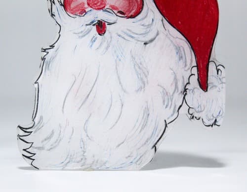 Vintage Hand Painted Plastic Double Sided Santa Christmas Ornament - Thumbnail 3