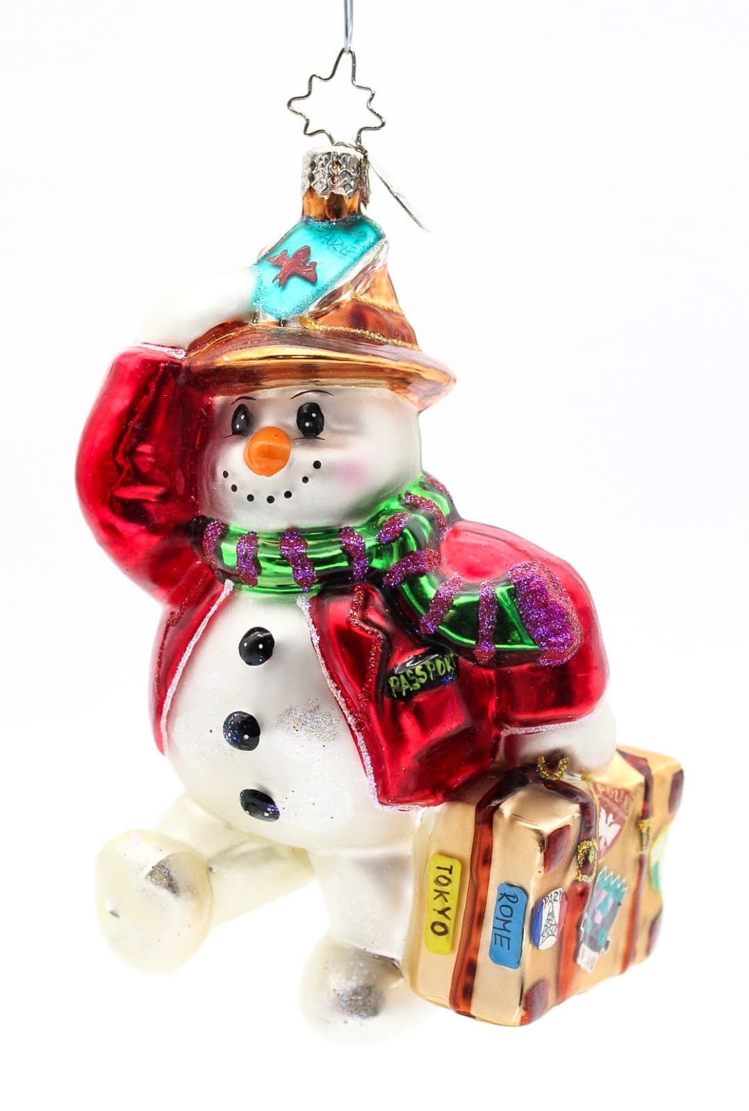 Christopher Radko 2002 Powder Packed Snowman Glass Christmas Ornament - Thumbnail 9