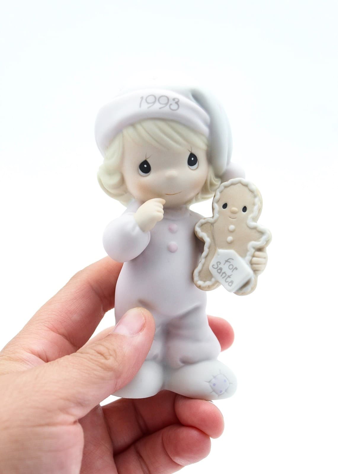 Precious Moments Wishing You The Sweetest Christmas Porcelain Figurine 1993 - Thumbnail 2
