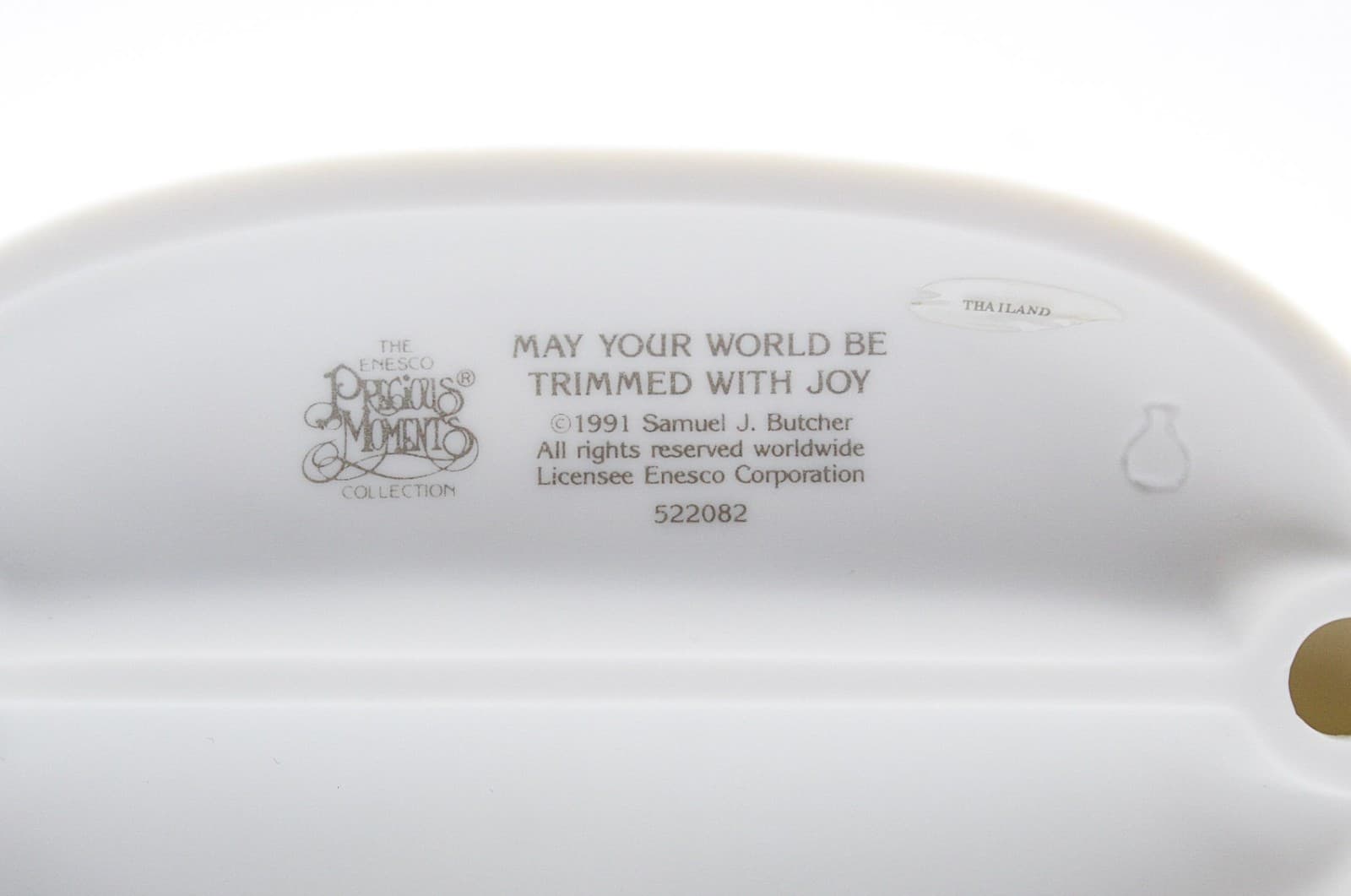 Precious Moments May Your World Be Trimmed With Joy Porcelain Figurine 1991 - Thumbnail 8