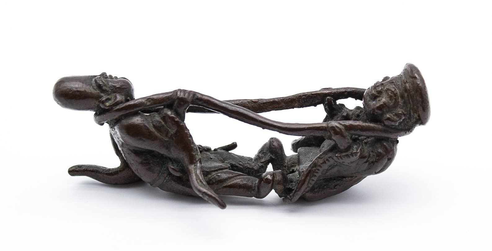 Mid Century Modern Bronze Tug Of War Motif Chinese Figurine Sculpture - Thumbnail 11