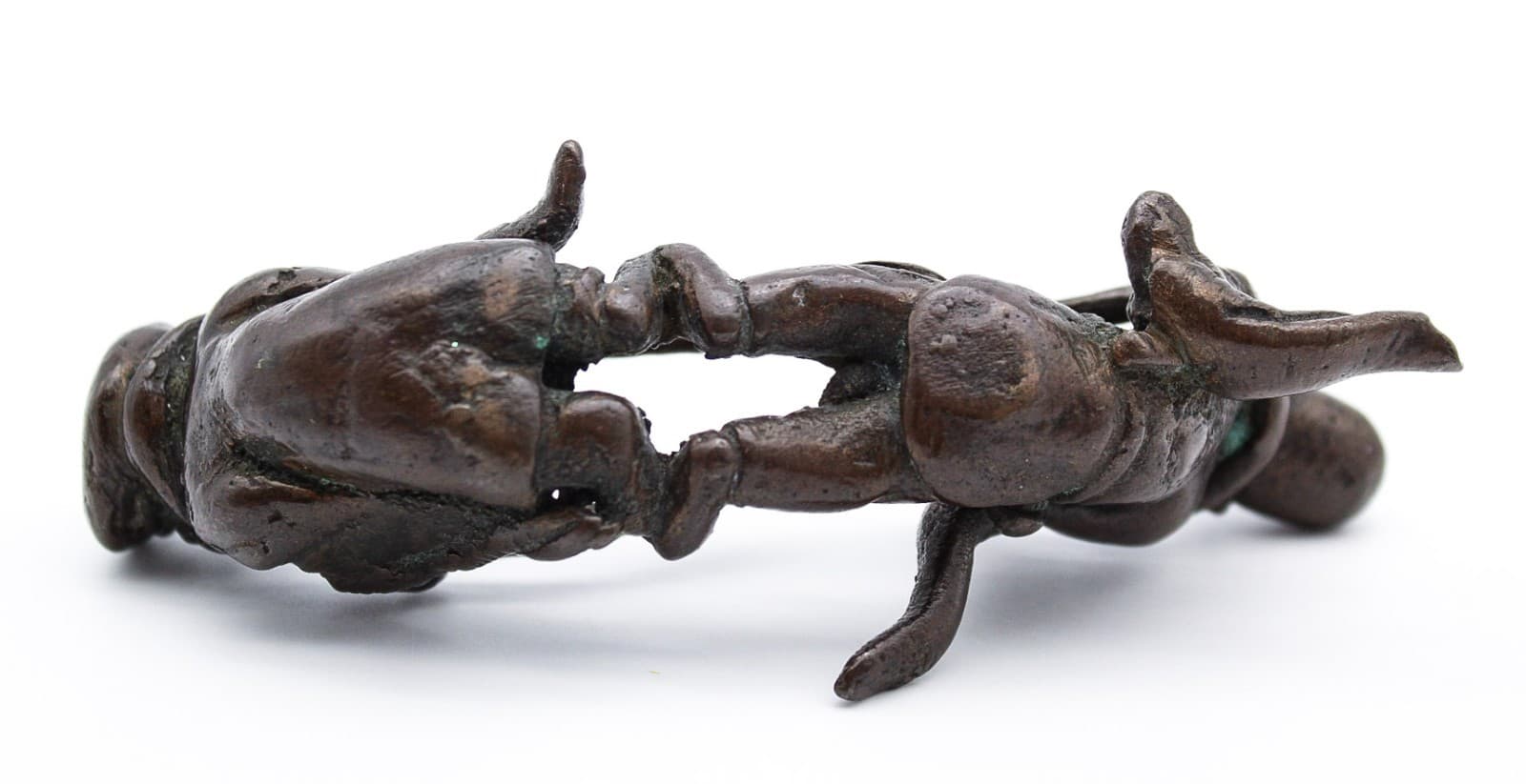 Mid Century Modern Bronze Tug Of War Motif Chinese Figurine Sculpture - Thumbnail 8