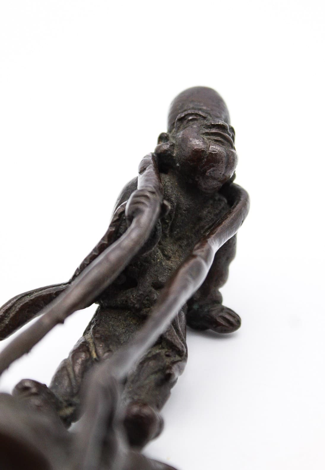 Mid Century Modern Bronze Tug Of War Motif Chinese Figurine Sculpture - Thumbnail 7
