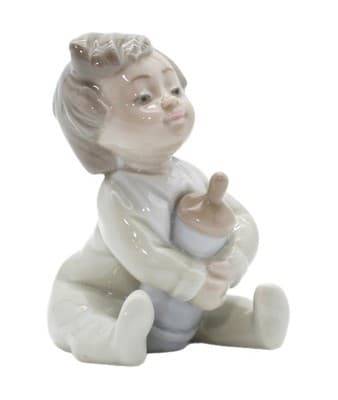 Nao By Lladro Time For Your Bottle Porcelain Figurine By Jose Javier Malavia