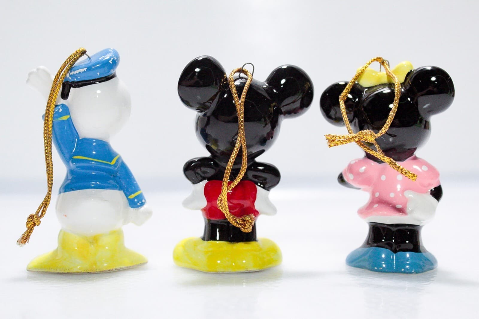 Disney Japan Mickey/Minnie/Donald Duck Porcelain Vintage Christmas Ornaments - Thumbnail 6