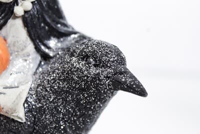 Pair of Vintage Boy & Girl On Black Crows Birds Halloween Decoration Figures - Thumbnail 4