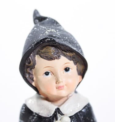 Pair of Vintage Boy & Girl On Black Crows Birds Halloween Decoration Figures - Thumbnail 3