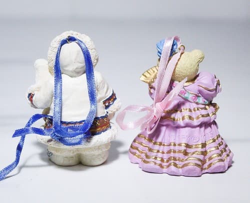 2 Vintage MUFFY VANDERBEAR Eskimo & Bal Masque Christmas Ornaments - Thumbnail 3