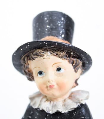 Pair of Vintage Boy & Girl On Black Crows Birds Halloween Decoration Figures - Thumbnail 7