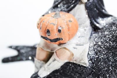 Pair of Vintage Boy & Girl On Black Crows Birds Halloween Decoration Figures - Thumbnail 5