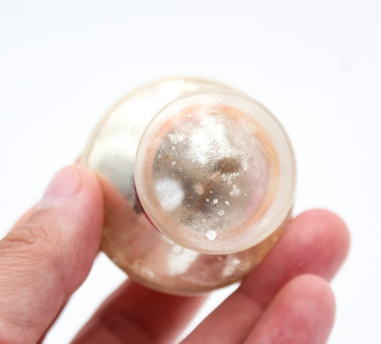 Vintage Shiny Brite Pink Gold Spinning Top Tornado Glass Christmas Ornament - Thumbnail 5