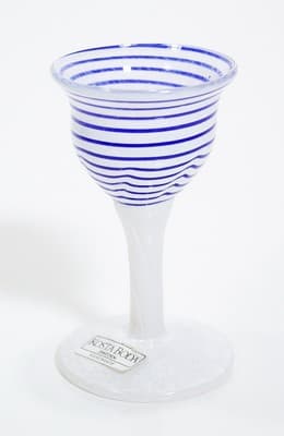 Kosta Boda Art Glass Swirl Blue Cordial Glass Ulrica Hydman Vallien Mid Century - Thumbnail 4