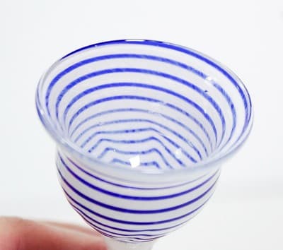 Kosta Boda Art Glass Swirl Blue Cordial Glass Ulrica Hydman Vallien Mid Century - Thumbnail 5
