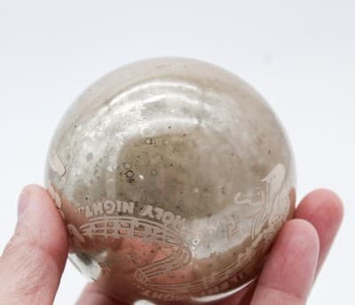 Shiny Brite Silvered White Stencil Silent Night Jumbo Glass Christmas Ornament - Thumbnail 6