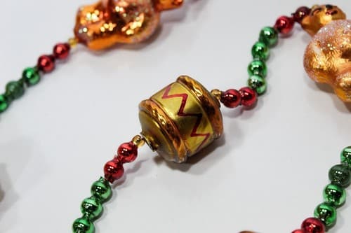 Christopher Radko Drums Teddy Bears Glass Beaded Tree Garland Strand 72" Vintage - Thumbnail 3