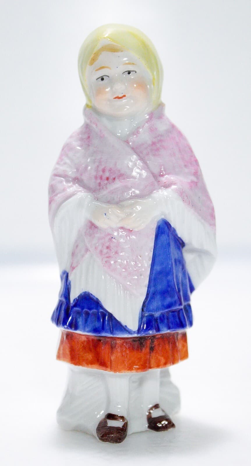 Antique Hand Painted Made In Germany Shepherd Farm Lady Porcelain Figurine - Thumbnail 2