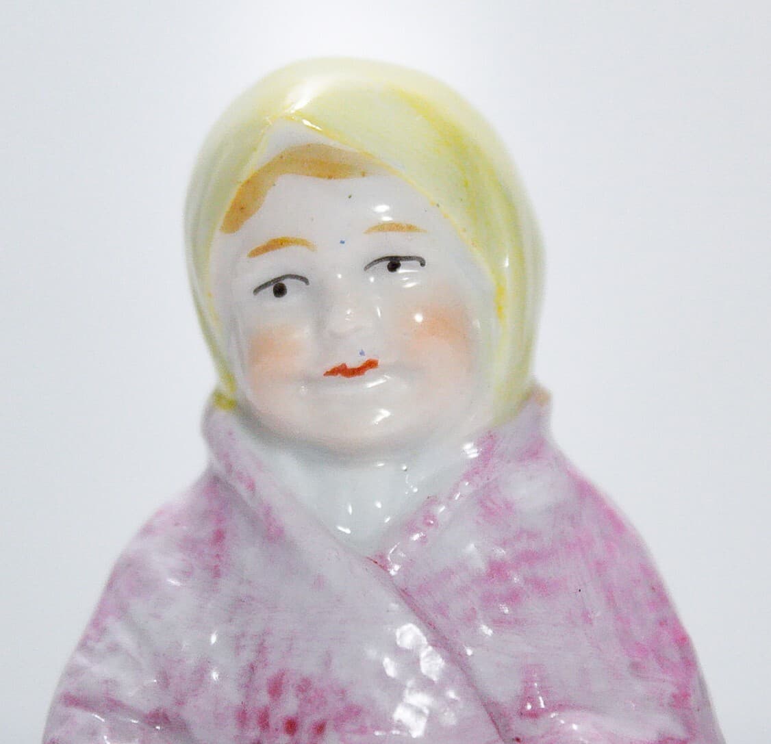 Antique Hand Painted Made In Germany Shepherd Farm Lady Porcelain Figurine - Thumbnail 4