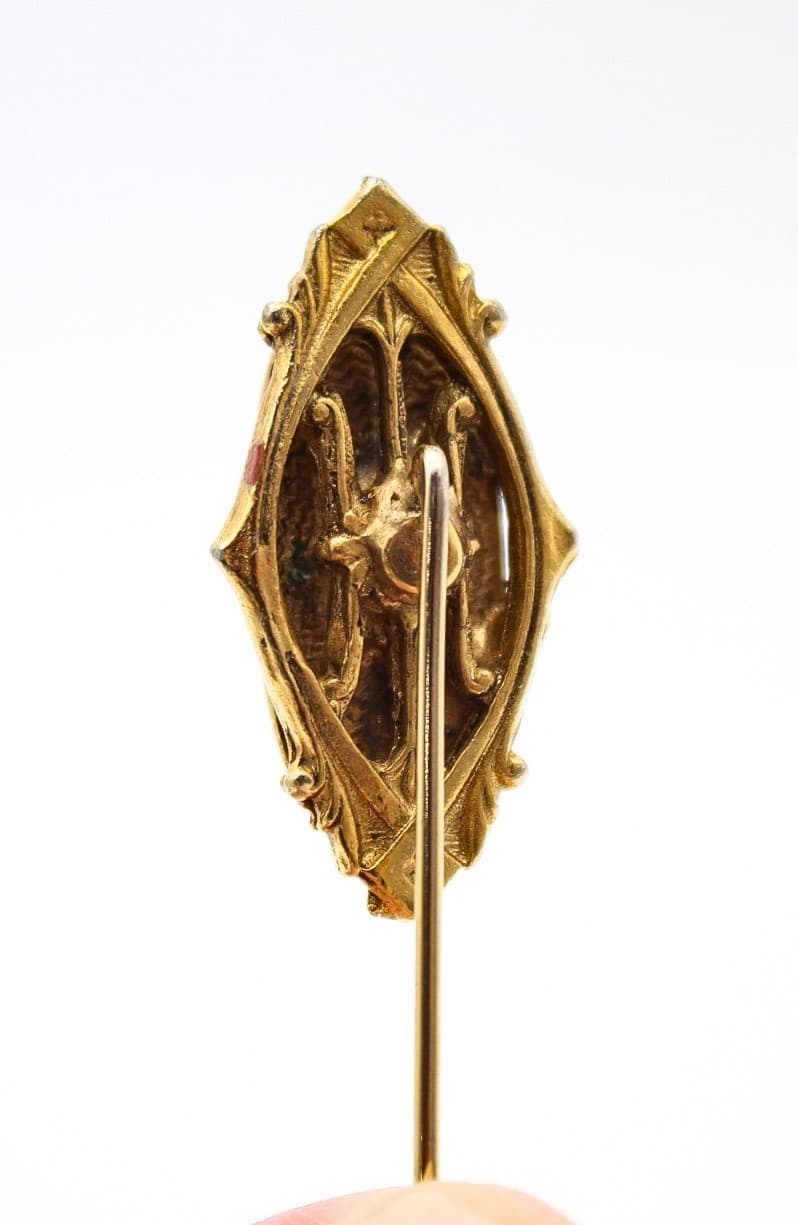 Vintage 1979 Avon Kensington Victorian Revival Gold Tone Rhinestone Stick Pin - Thumbnail 4