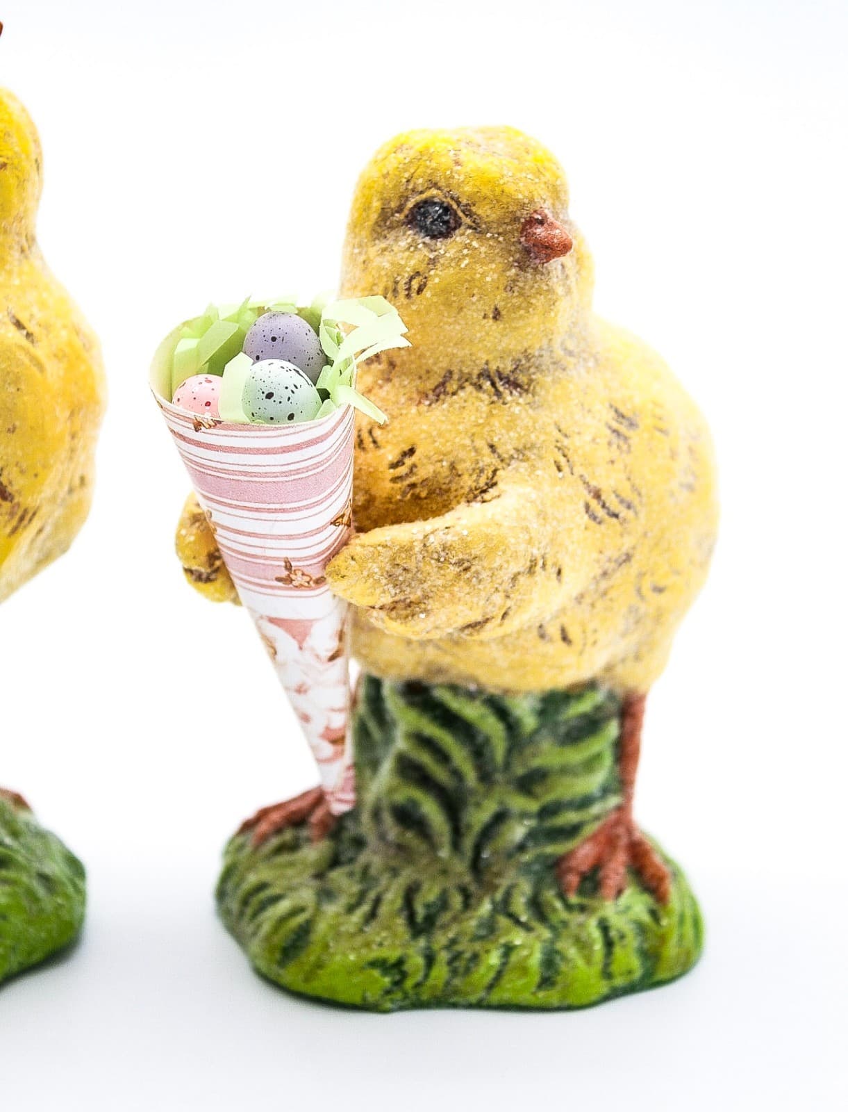 Vintage Spring Decor Yellow Easter Chick Plaster Figurines Pair - Thumbnail 6