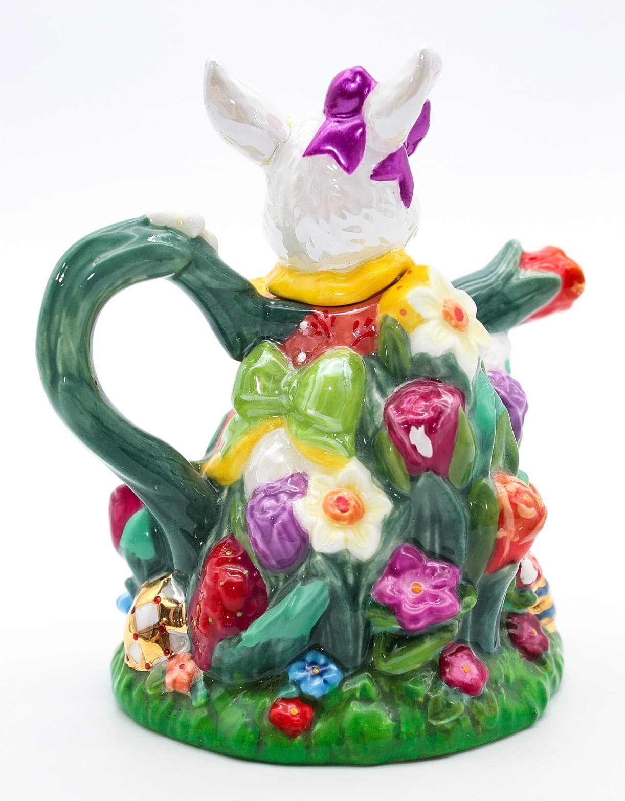 Vintage 2000 Christopher Radko Bunny Trails Dapper Hare Easter Ceramic Teapot - Thumbnail 5