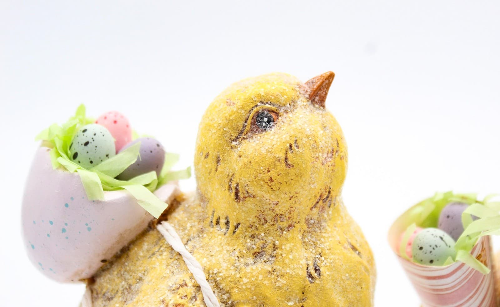 Vintage Spring Decor Yellow Easter Chick Plaster Figurines Pair - Thumbnail 2