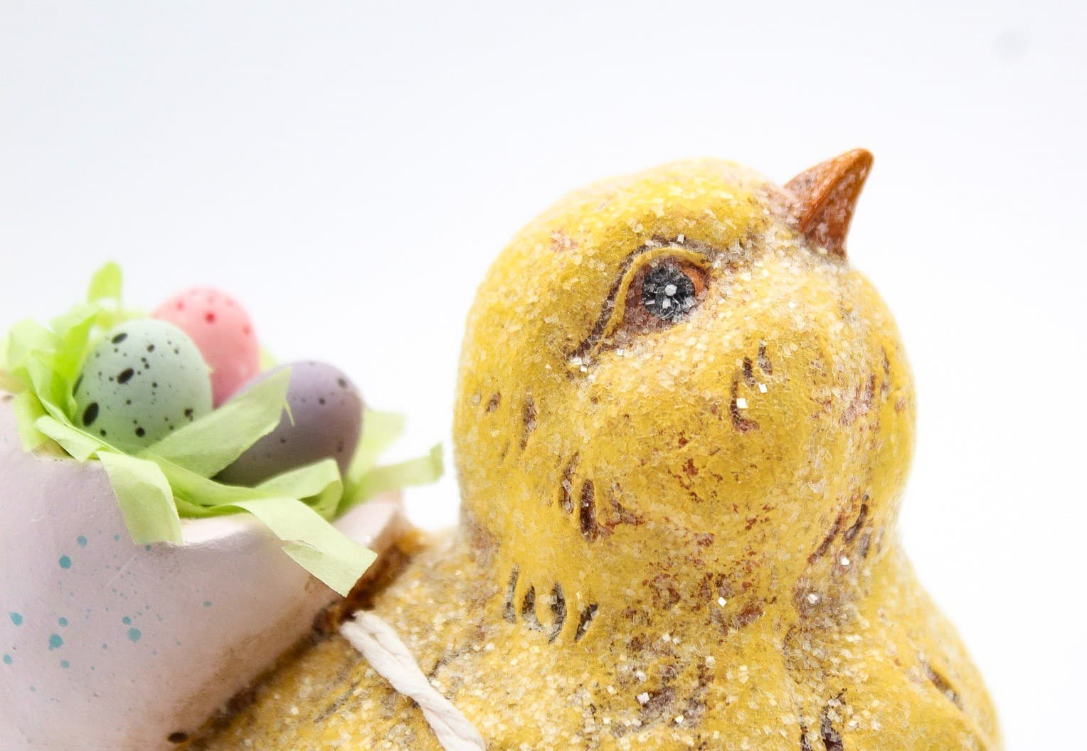 Vintage Spring Decor Yellow Easter Chick Plaster Figurines Pair - Thumbnail 5