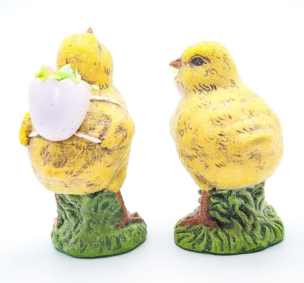 Vintage Spring Decor Yellow Easter Chick Plaster Figurines Pair - Thumbnail 7