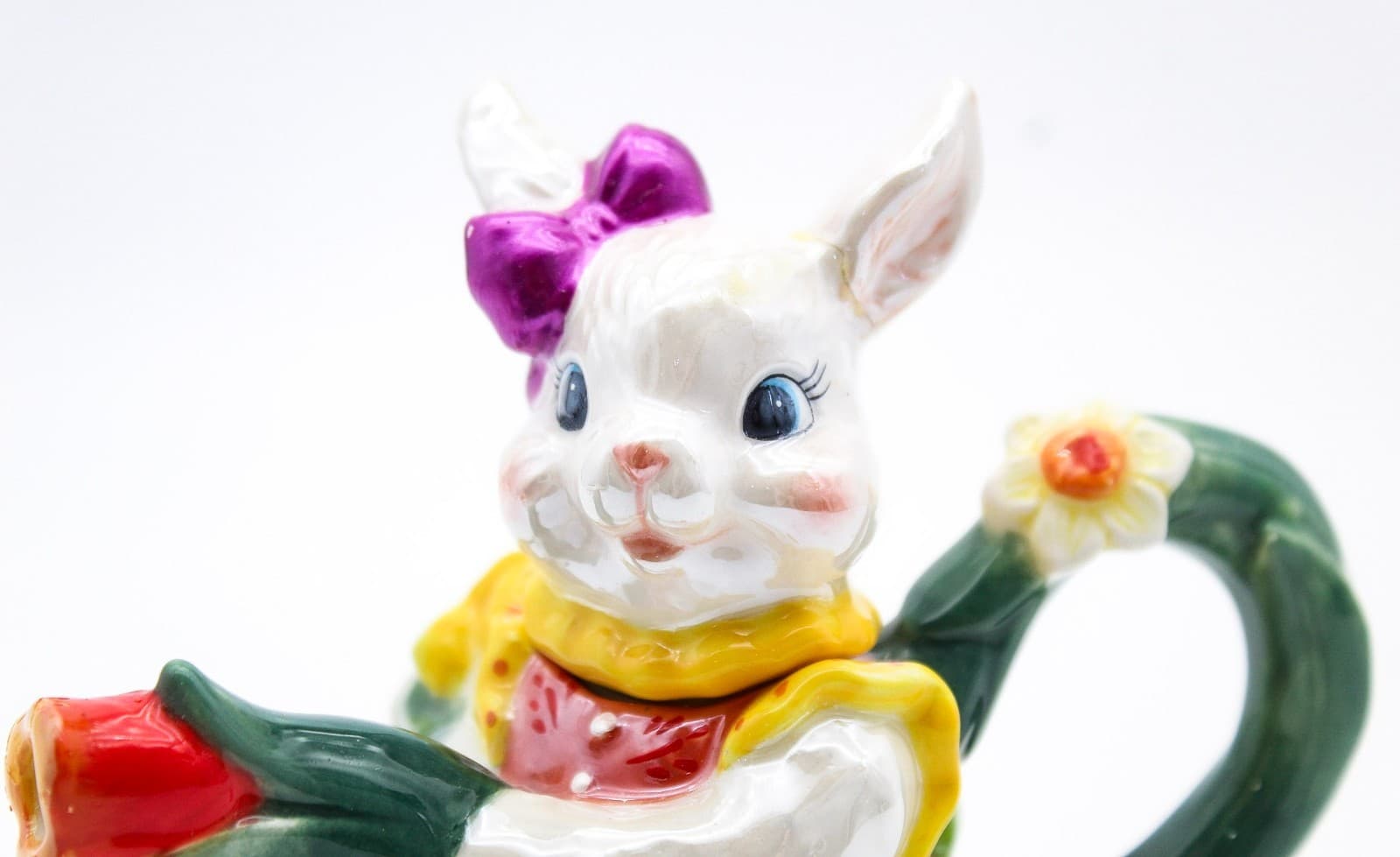 Vintage 2000 Christopher Radko Bunny Trails Dapper Hare Easter Ceramic Teapot - Thumbnail 7