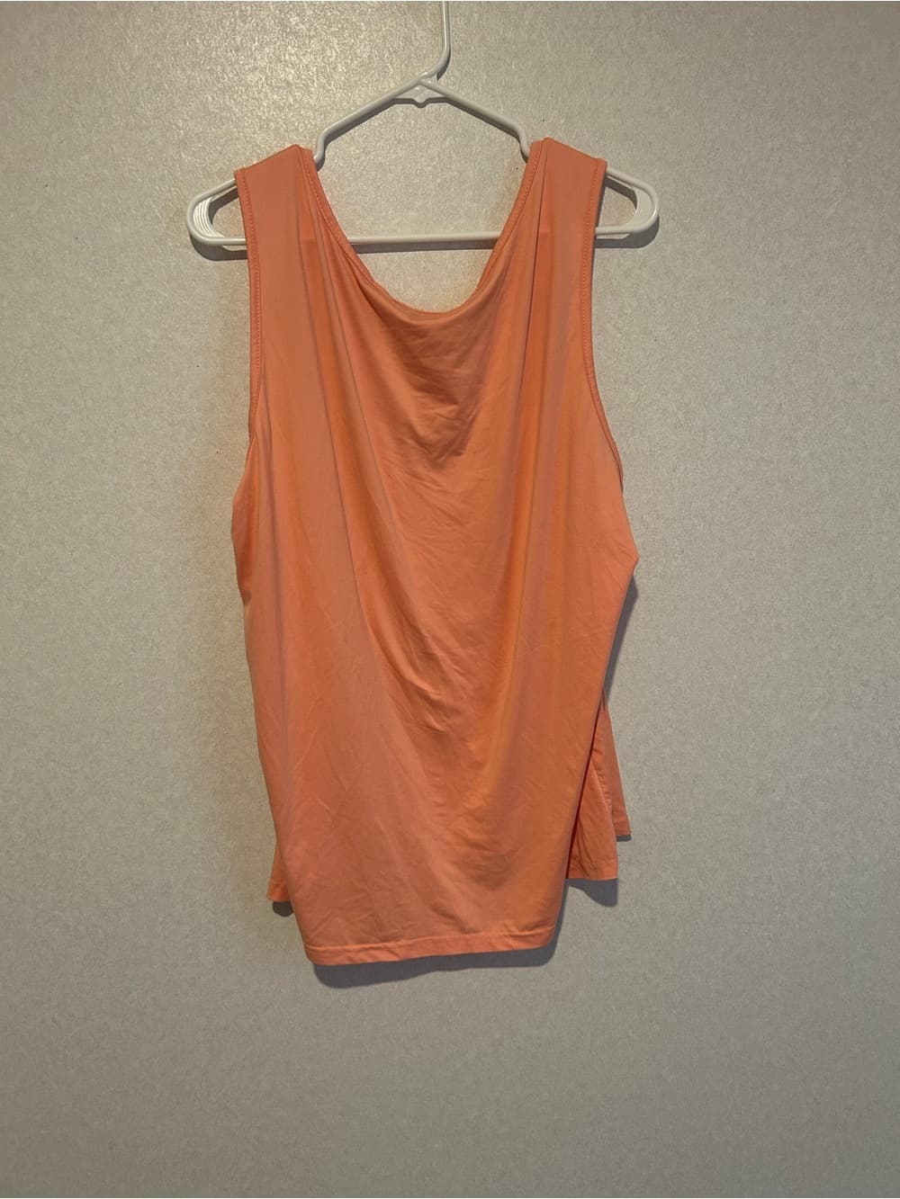 Women’s Tank Top With Silver Ring Accents, Peach Color, Polyester, Size 1X - Thumbnail 3