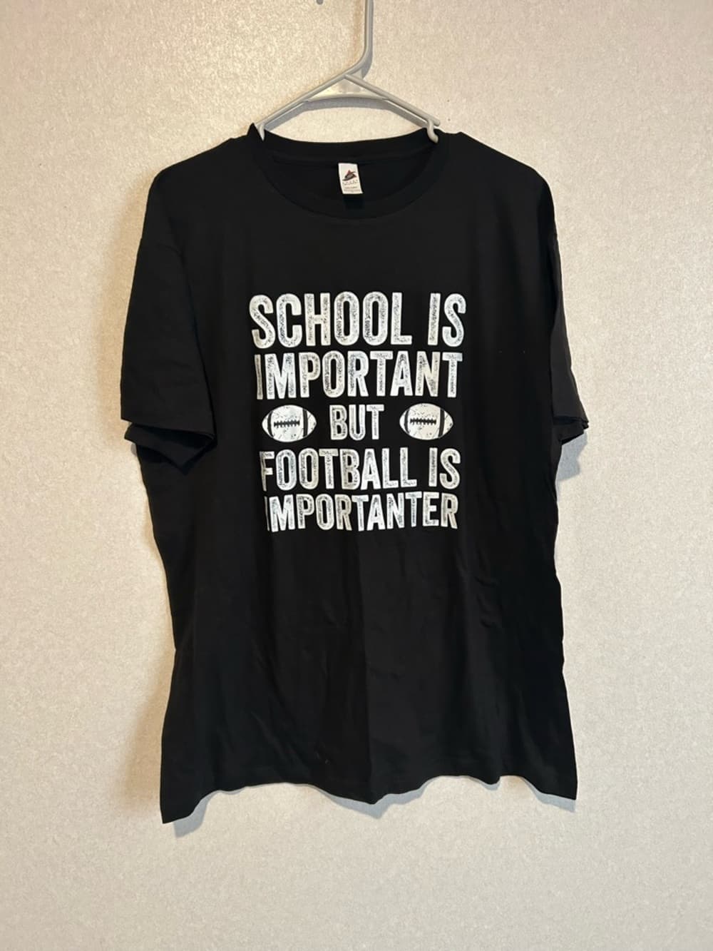 Boys/teens Football And School Tee Shirt, Black With Short Sleeves Size Large - Thumbnail 3