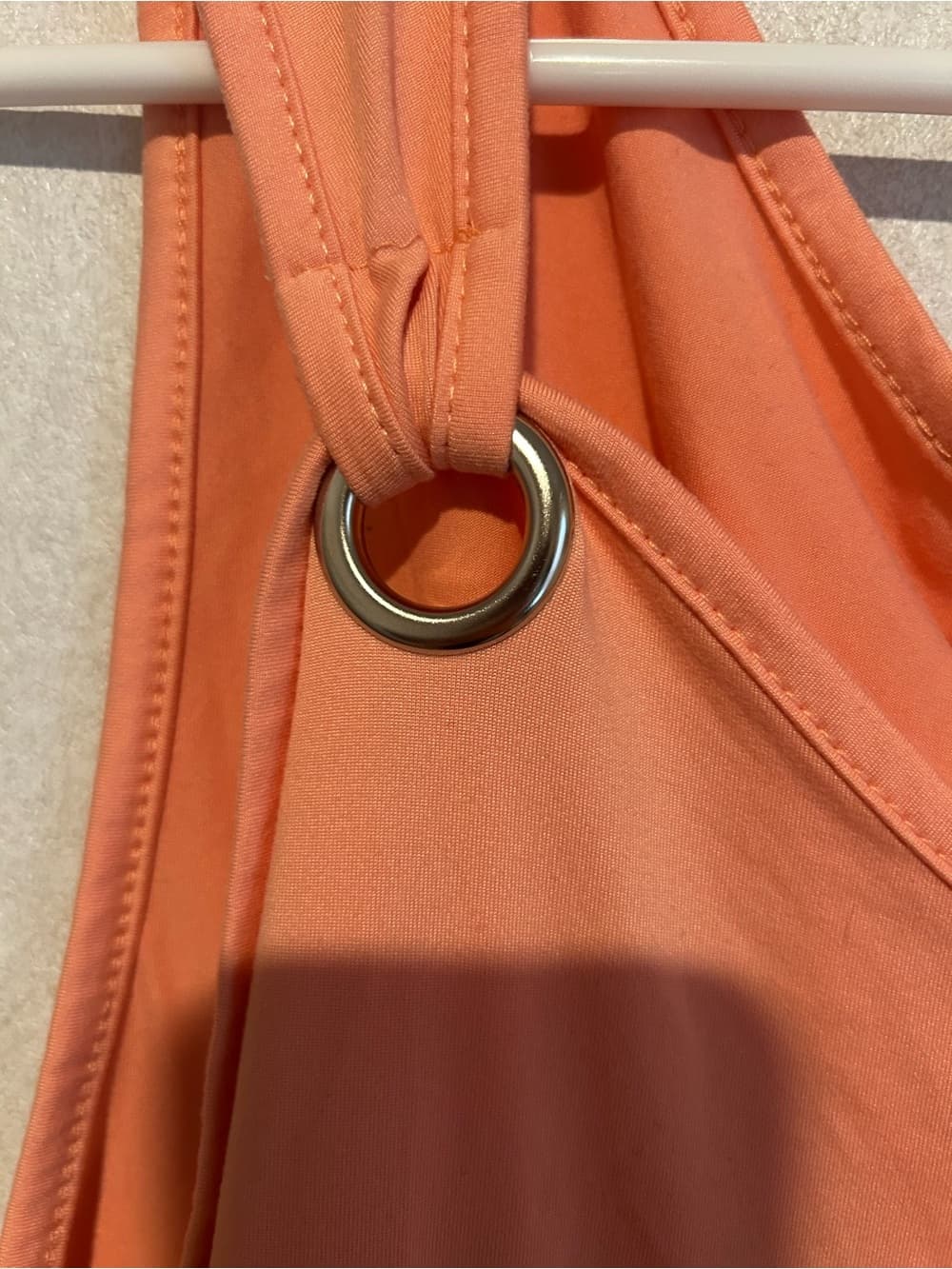 Women’s Tank Top With Silver Ring Accents, Peach Color, Polyester, Size 1X