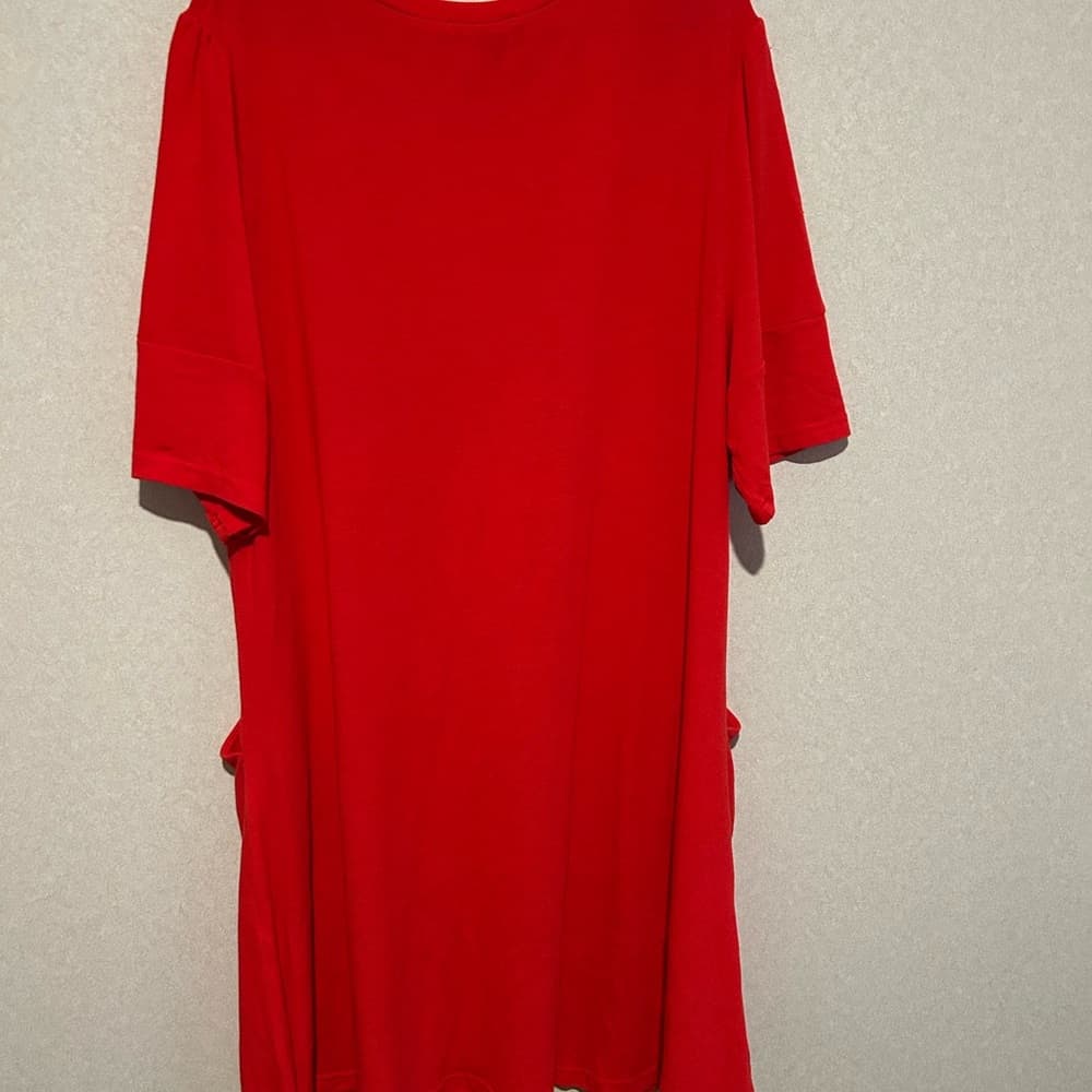Women’s Plus Size Tee Shirt Summer Dress With Pockets, Suzanne Betro, 2X - Thumbnail 2