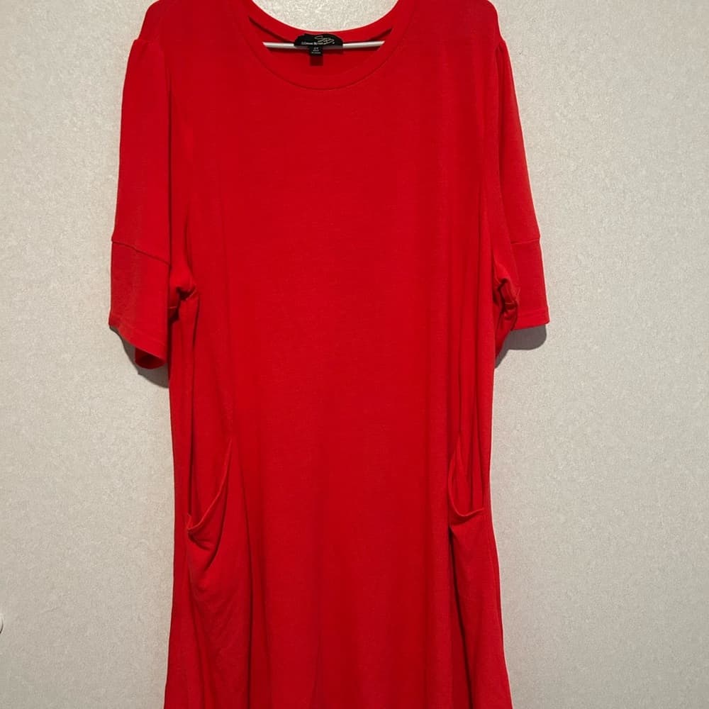 Women’s Plus Size Tee Shirt Summer Dress With Pockets, Suzanne Betro, 2X - Thumbnail 3